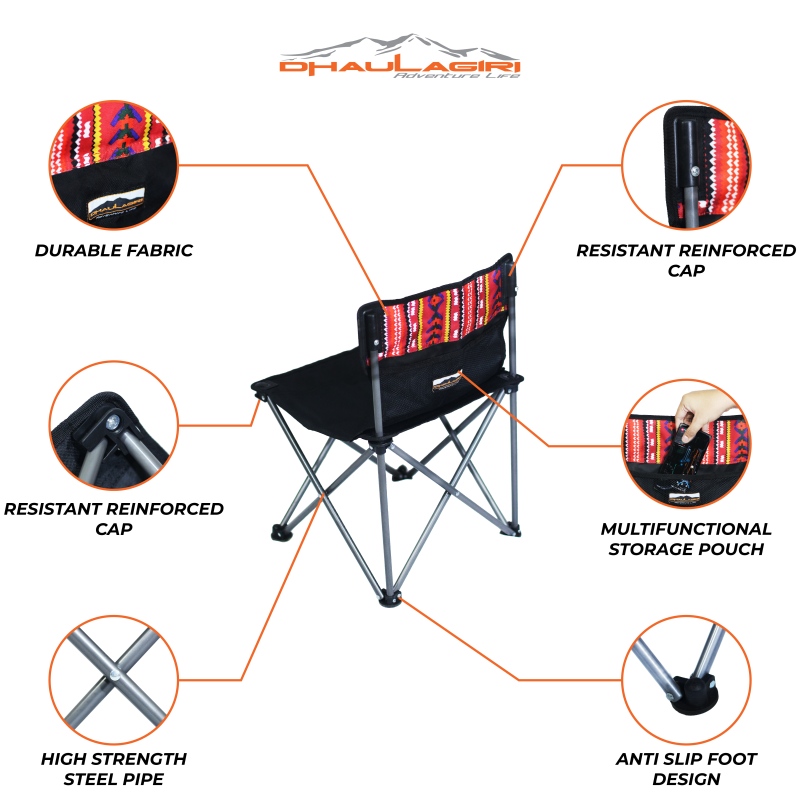 DH Folding Chair 300 New Red - Gambar 3